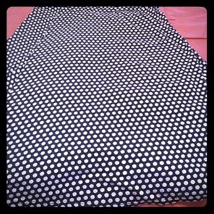 Blue polka dot skirt